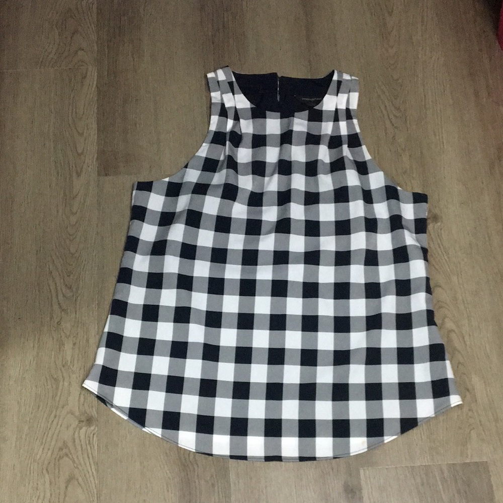 Banana Republic Womens Black and White Checkered Women Top (Size S) - Picture 9 of 14